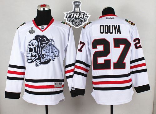 Chicago Blackhawks 27 Johnny Oduya White(White Skull) 2015 Stanley Cup NHL jersey
