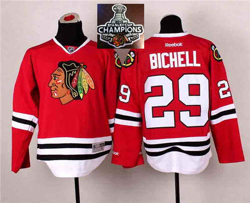 Chicago Blackhawks 29 Bryan Bickell Red 2014 Stadium Series 2015 Stanley Cup Champions NHL Jersey