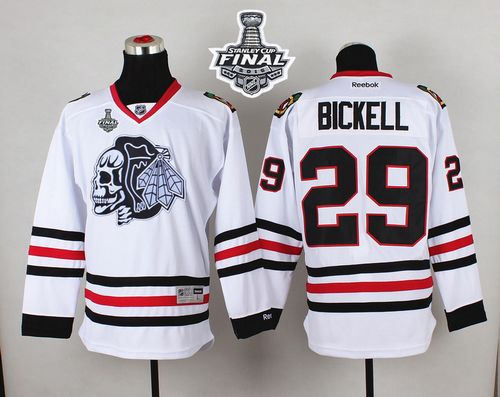 Chicago Blackhawks 29 Bryan Bickell White(White Skull) 2015 Stanley Cup NHL jersey