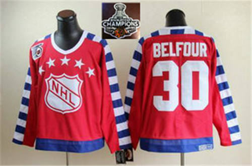 Chicago Blackhawks 30 ED belfour all star 75th Anniversary red CCM 2015 Stanley Cup Champions Jersey