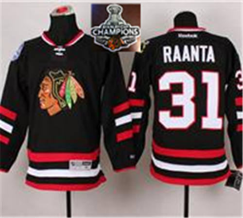 Chicago Blackhawks 31 Antti Raanta Black 2014 Stadium Series 2015 Stanley Cup Champions NHL Jersey