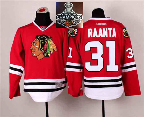 Chicago Blackhawks 31 Antti Raanta Red 2014 Stadium Series 2015 Stanley Cup Champions NHL Jersey