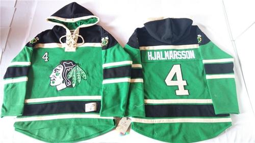 Chicago Blackhawks 4 Niklas Hjalmarsson Green St. Patrick-s Day McNary Lace Hoodie Jersey