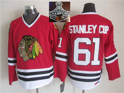 Chicago Blackhawks 61 Stanley Cup Red 2015 Stanley Cup Champions NHL Jersey