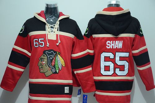 Chicago Blackhawks 65 Andrew Shaw Red Sawyer Hooded Sweatshirt NHL Jersey