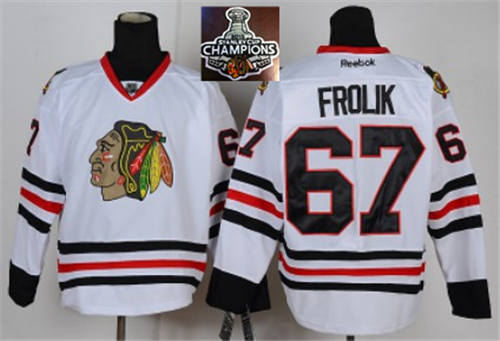 Chicago Blackhawks 67 Frolik White 2015 Stanley Cup Champions NHL Jersey