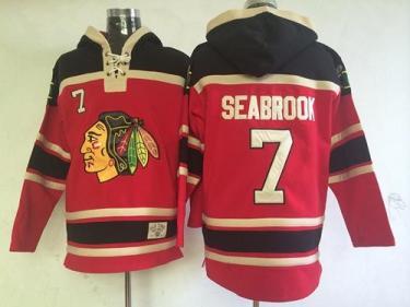 Chicago Blackhawks 7 Brent Seabrook Red Lace-Up NHL Jersey Hoodie