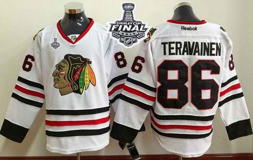 Chicago Blackhawks 86 Teuvo Teravainen White 2015 Stanley Cup NHL Jersey