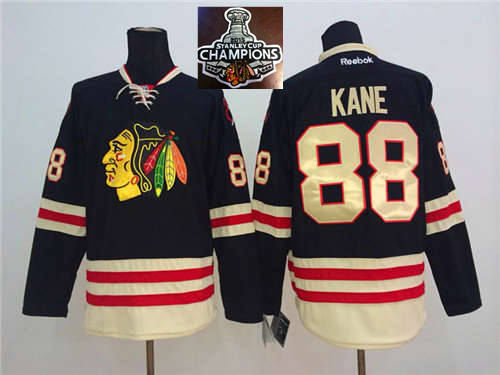 Chicago Blackhawks 88 Patrick Kane 2015 Winter Classic Black 2015 Stanley Cup Champions NHL Jersey