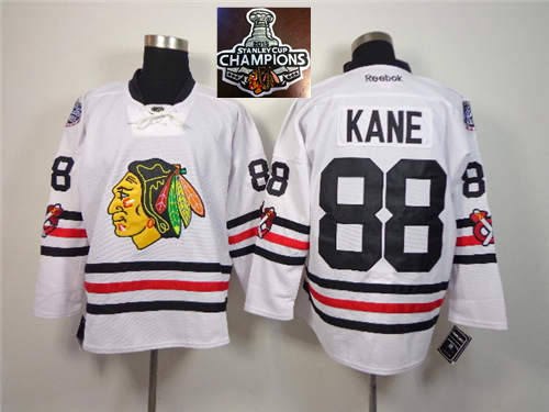 Chicago Blackhawks 88 Patrick Kane 2015 Winter Classic White 2015 Stanley Cup Champions NHL Jersey