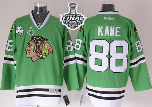Chicago Blackhawks 88 Patrick Kane Green 2015 Stanley Cup NHL Jersey