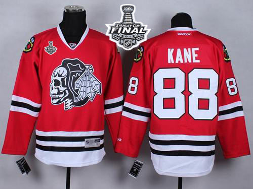 Chicago Blackhawks 88 Patrick Kane Red(White Skull) 2015 Stanley Cup NHL Jersey