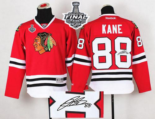 Chicago Blackhawks 88 Patrick Kane Red Autographed 2015 Stanley Cup NHL jersey