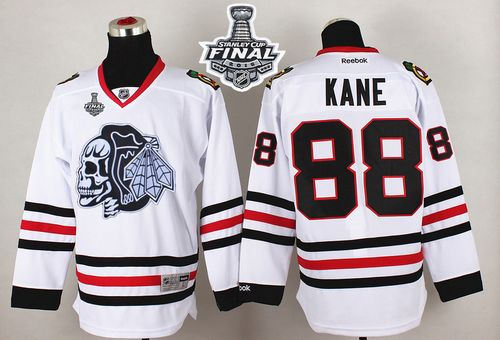 Chicago Blackhawks 88 Patrick Kane White(White Skull) 2015 Stanley Cup NHL jersey