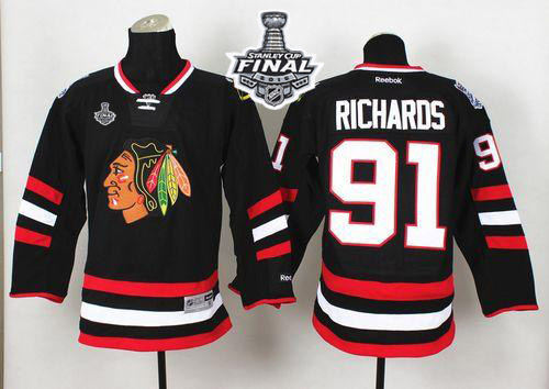 Chicago Blackhawks 91 Brad Richards Black 2014 Stadium Series 2015 Stanley Cup NHL jersey
