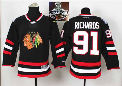 Chicago Blackhawks 91 Brad Richards Black 2015 Stanley Cup Champions NHL Jersey