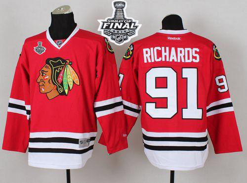 Chicago Blackhawks 91 Brad Richards Red 2015 Stanley Cup NHL Jersey