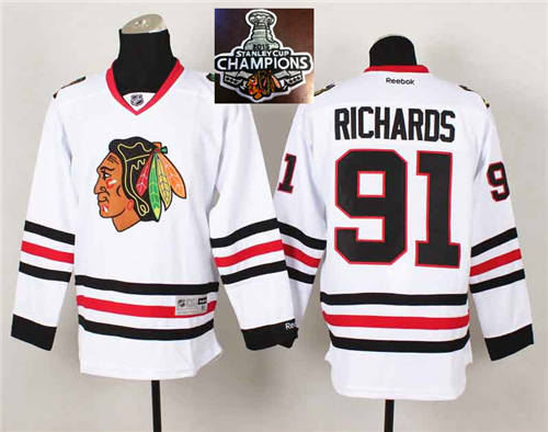 Chicago Blackhawks 91 Brad Richards White 2015 Stanley Cup Champions NHL Jersey