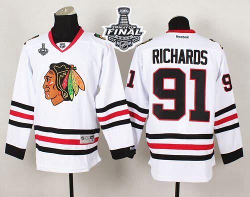 Chicago Blackhawks 91 Brad Richards White 2015 Stanley Cup NHL Jersey