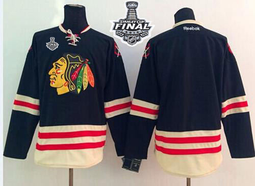 Chicago Blackhawks Blank Black 2015 Winter Classic 2015 Stanley Cup NHL Jersey
