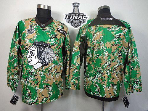 Chicago Blackhawks Blank Camo Veterans Day Practice 2015 Stanley Cup NHL jersey