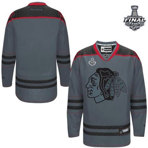 Chicago Blackhawks Blank Charcoal Cross Check Fashion 2015 Stanley Cup NHL jersey