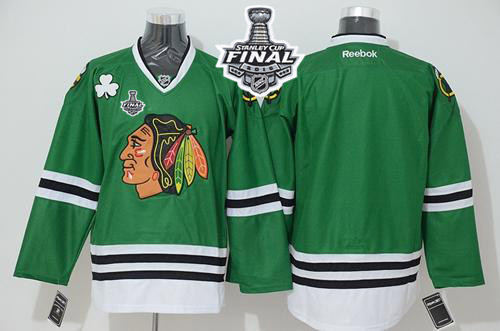 Chicago Blackhawks Blank Green 2015 Stanley Cup NHL Jersey