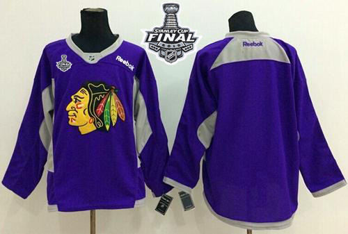 Chicago Blackhawks Blank Purple Practice 2015 Stanley Cup NHL Jersey