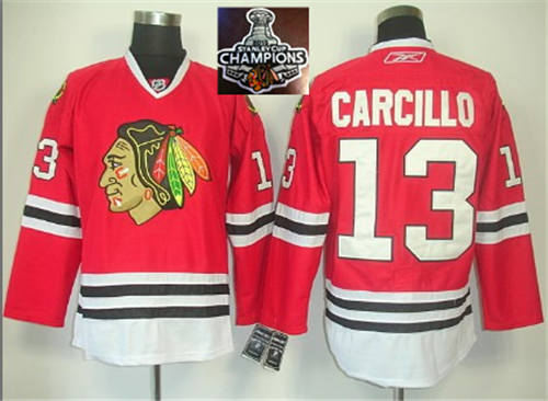 Chicago Blackhawks Jerseys 13 Daniel Carcillo Red 2015 Stanley Cup Champions Jersey