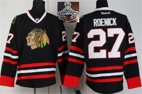 Chicago Blackhawks Jerseys 27 Jeremy Roenick Black 2015 Stanley Cup Champions NHL Jersey