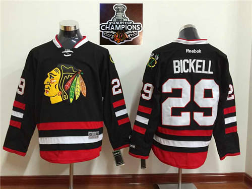 Chicago Blackhawks Jerseys 29 Bryan Bickell Black 2015 Stanley Cup Champions NHL Jersey