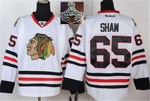 Chicago Blackhawks Jerseys 65 Andrew Shaw White 2015 Stanley Cup Champions NHL Jersey