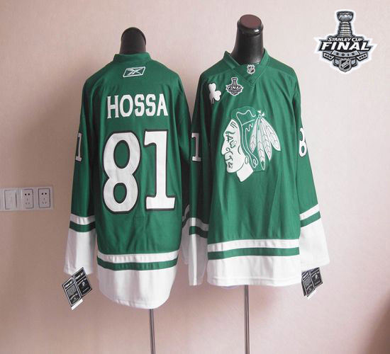 Chicago Blackhawks St Patty-s Day 81 Marian Hossa Green 2015 Stanley Cup NHL jersey