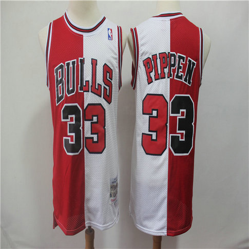 Chicago Bull No 33# Pippen Red and White Retro NBA Jersey