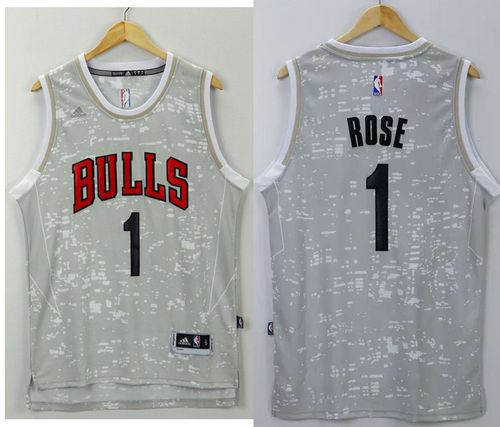 Chicago Bulls 1 Derrick Rose Grey City Light NBA Jersey