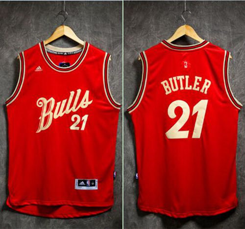 Chicago Bulls 21 Jimmy Butler Red 2015-2016 Christmas Day NBA Jersey