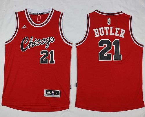 Chicago Bulls 21 Jimmy Butler Red Hardwood Classics Performance NBA Jersey