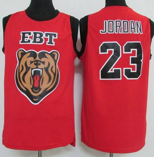 Chicago Bulls 23 Michael Jordan Red EBT High School Classic NBA Jersey
