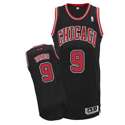Chicago Bulls 9 Rajon Rondo Black NBA Jersey