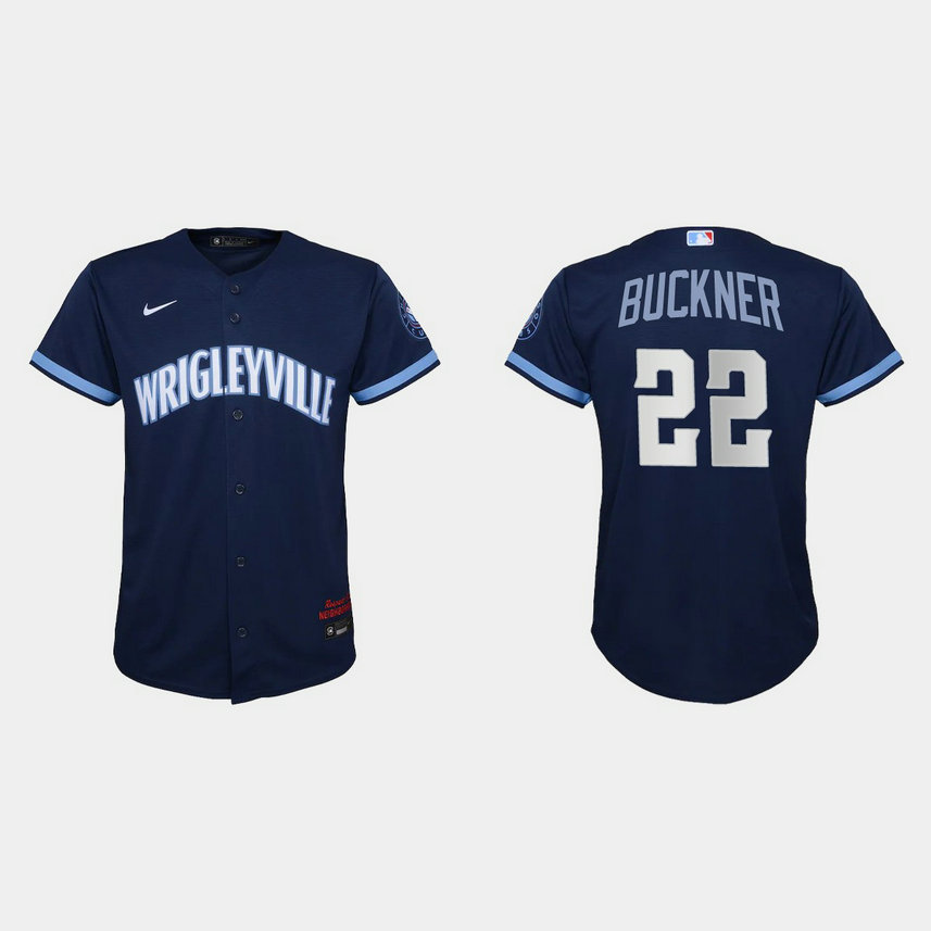 Chicago Cubs #22 Bill Buckner Youth Nike 2021 City Connect Navy MLB Jersey