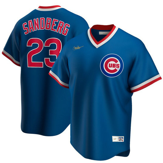 Chicago Cubs #23 Ryne Sandberg Nike Road Cooperstown Collection Player MLB Jersey Royal