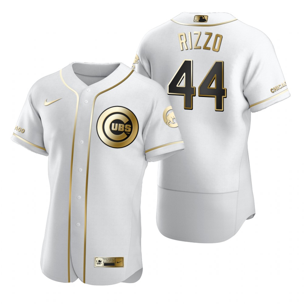 Chicago Cubs #44 Anthony Rizzo White Nike Men's Authentic Golden Edition MLB Jersey