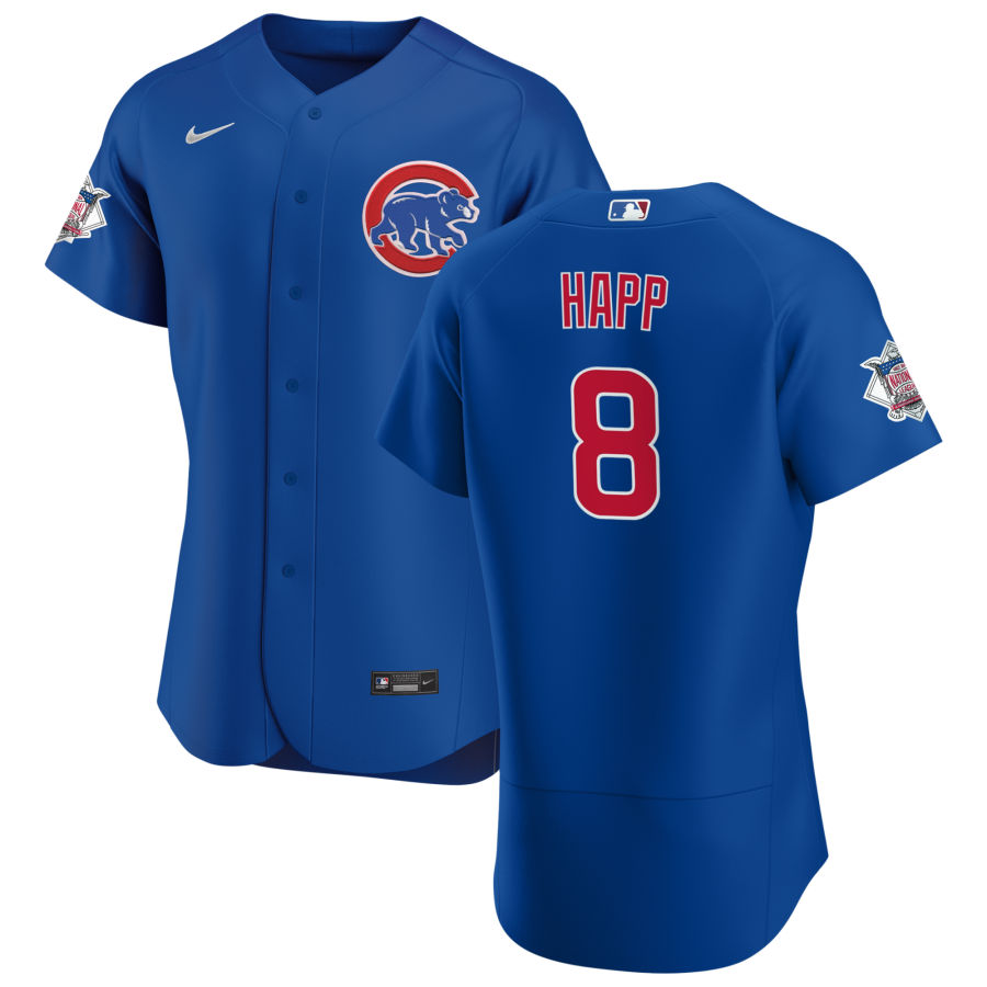 Chicago Cubs #8 Ian Happ Men's Nike Royal Alternate 2020 Authentic Player Jersey