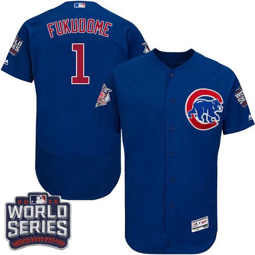Chicago Cubs 1 Kosuke Fukudome Blue Flexbase Authentic Collection 2016 World Series Bound MLB Jersey