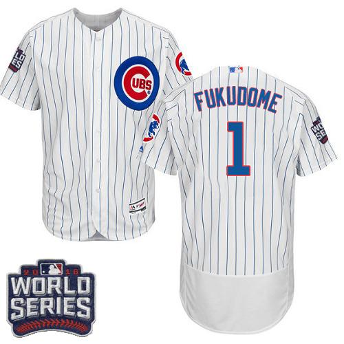 Chicago Cubs 1 Kosuke Fukudome White Flexbase Authentic Collection 2016 World Series Bound MLB Jersey