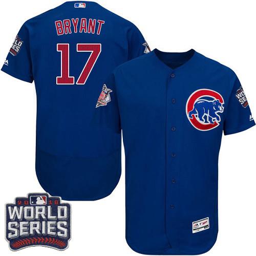 Chicago Cubs 17 Kris Bryant Blue Flexbase Authentic Collection 2016 World Series Bound MLB Jersey