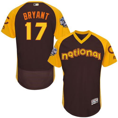 Chicago Cubs 17 Kris Bryant Brown Flexbase Authentic Collection 2016 All-Star National League Baseball Jersey