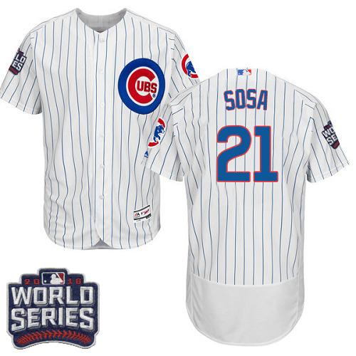 Chicago Cubs 21 Sammy Sosa White Flexbase Authentic Collection 2016 World Series Bound MLB Jersey