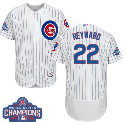 Chicago Cubs 22 Jason Heyward White Flexbase Authentic Collection 2016 World Series Champions MLB Jersey
