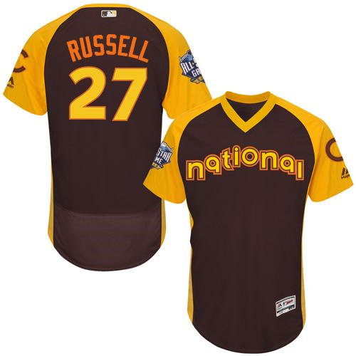 Chicago Cubs 27 Addison Russell Brown Flexbase Authentic Collection 2016 All-Star National League Baseball Jersey